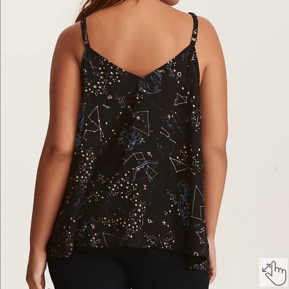 COSMO PRINT GEORGETTE ASYMMETRICAL SWING CAMI - Picture 3 of 7